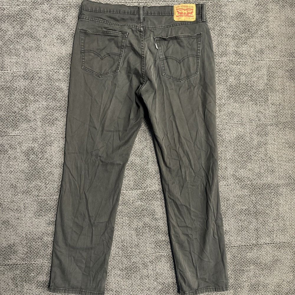 Levi's 541 Jeans Mens 34x32 Dark Gray Athletic Taper Stretch Denim